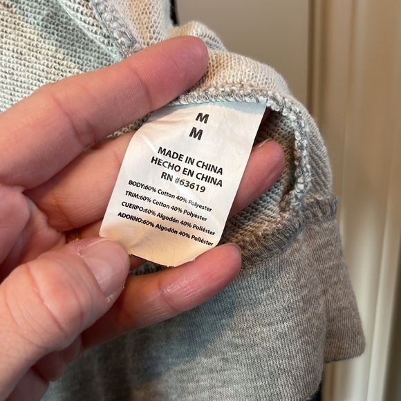 GRAY Bebe Sport zip hoodie silver sparkly rhinestone BEBE Distressed sleeve Med - Picture 11 of 14